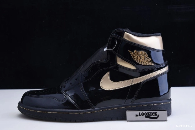 HYPE JORDAN GOLD 1 METALLIC 555088-032 RETRO AIR (2020) BLACK HIGH 0818